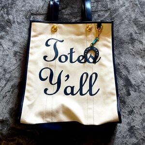 Brand NWOT Draper James TOTES Y‘ALL adorable bag. Red/white striped interior.